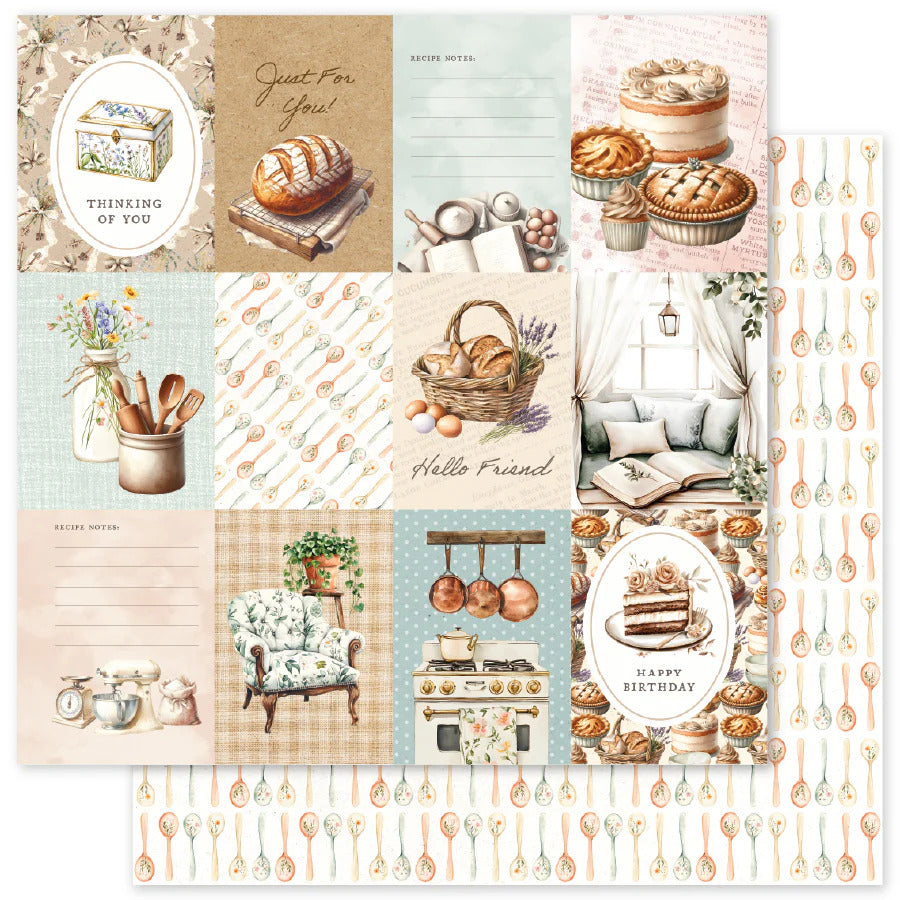 Paper Rose, 12X12 Patterned Paper, Heart & Home Memories C