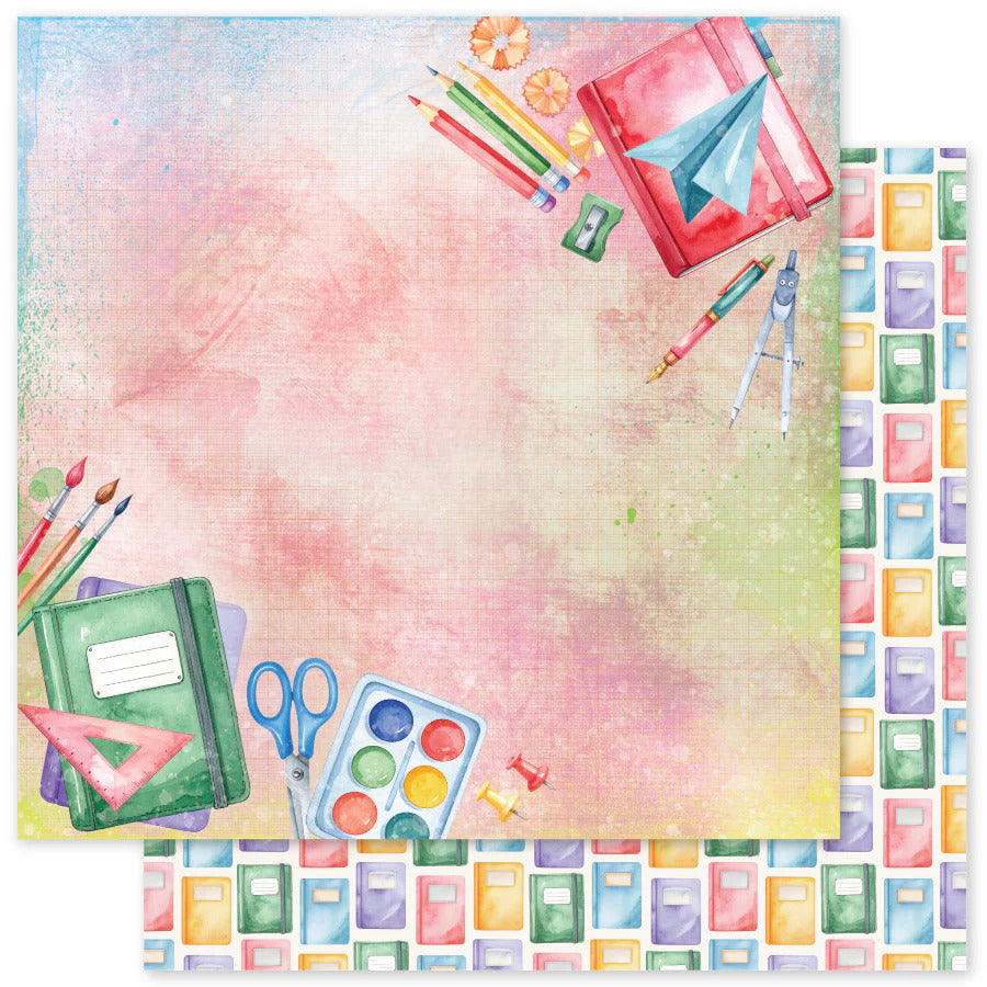 Paper Rose, 12X12 Patterned Paper, School Days F