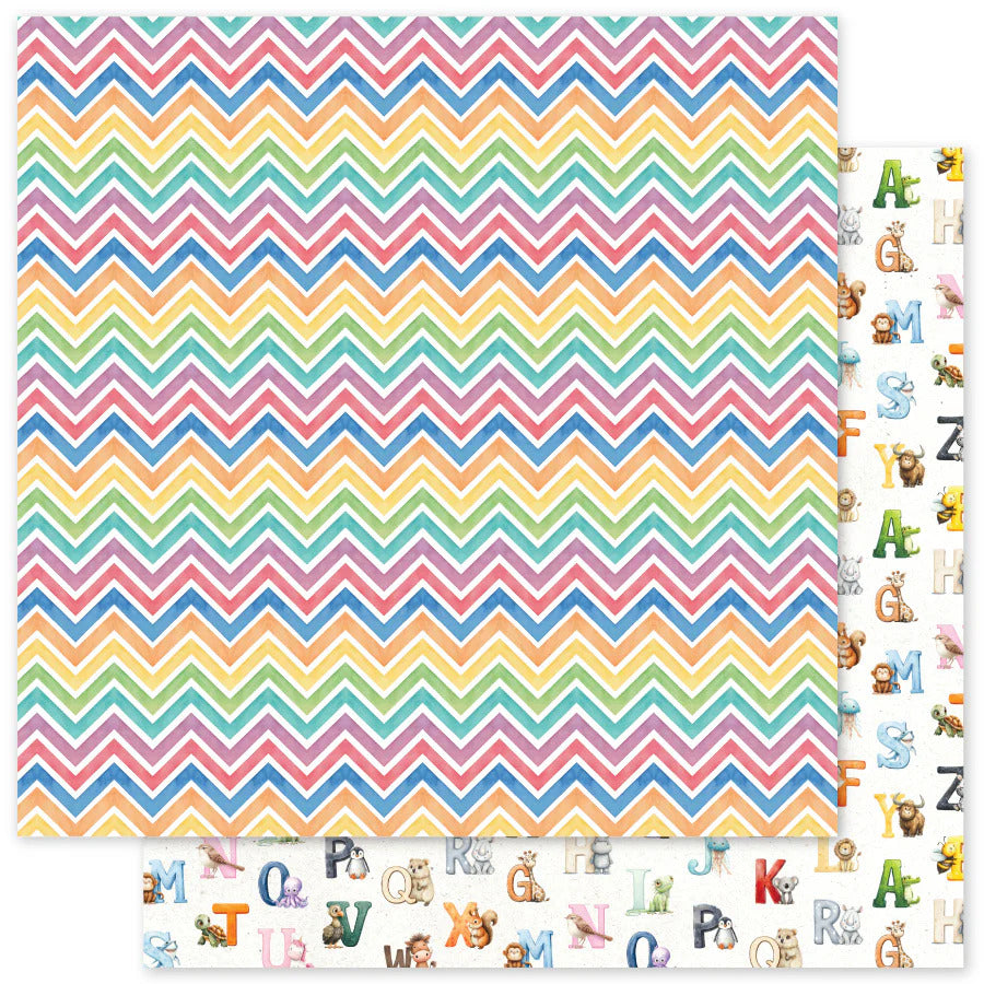 Paper Rose, 12X12 Patterned Paper, School Days Basics B