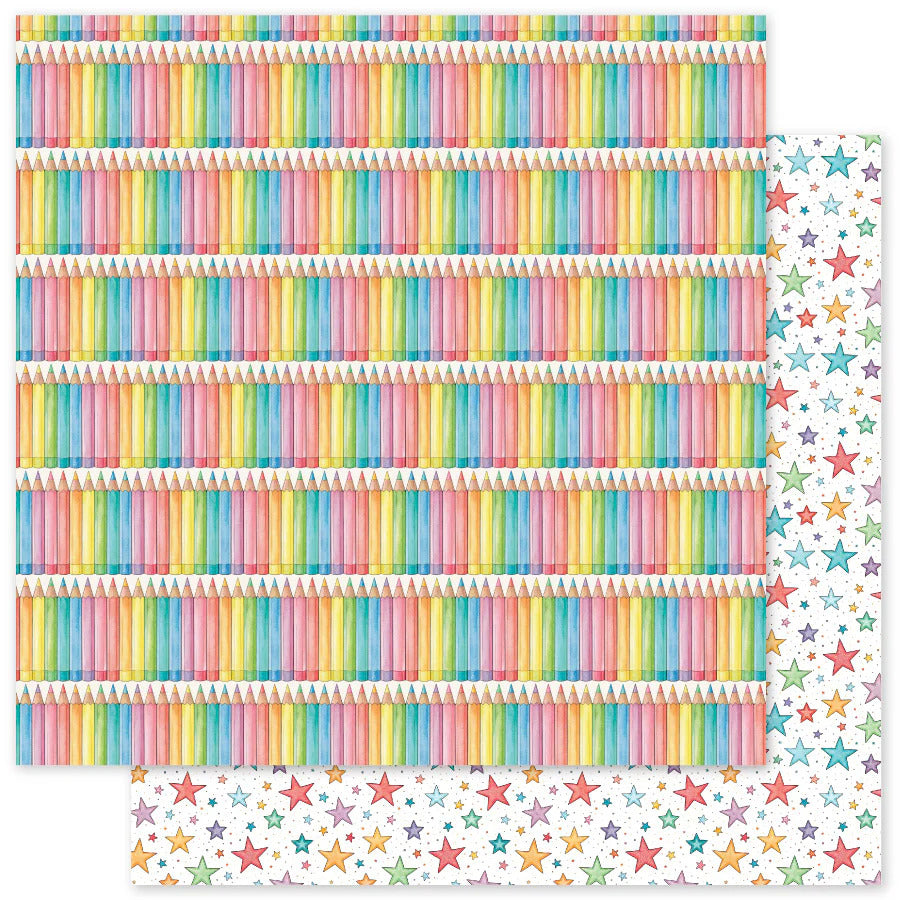 Paper Rose, 12X12 Patterned Paper, School Days Basics E