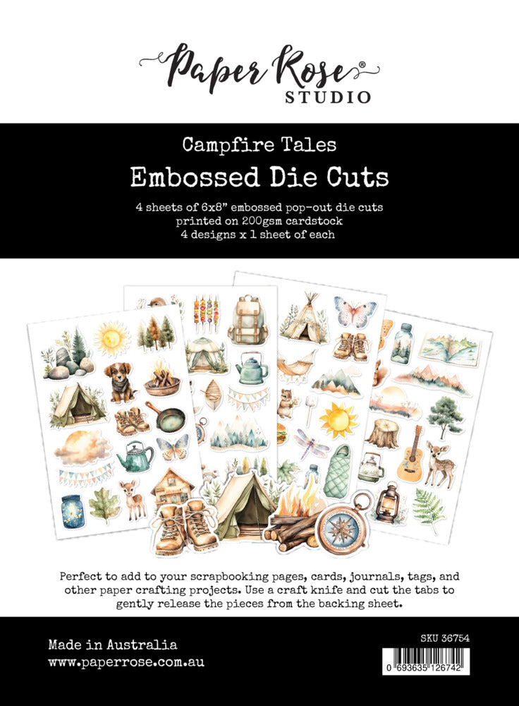 Paper Rose, Embossed Die Cuts, Campfire Tales