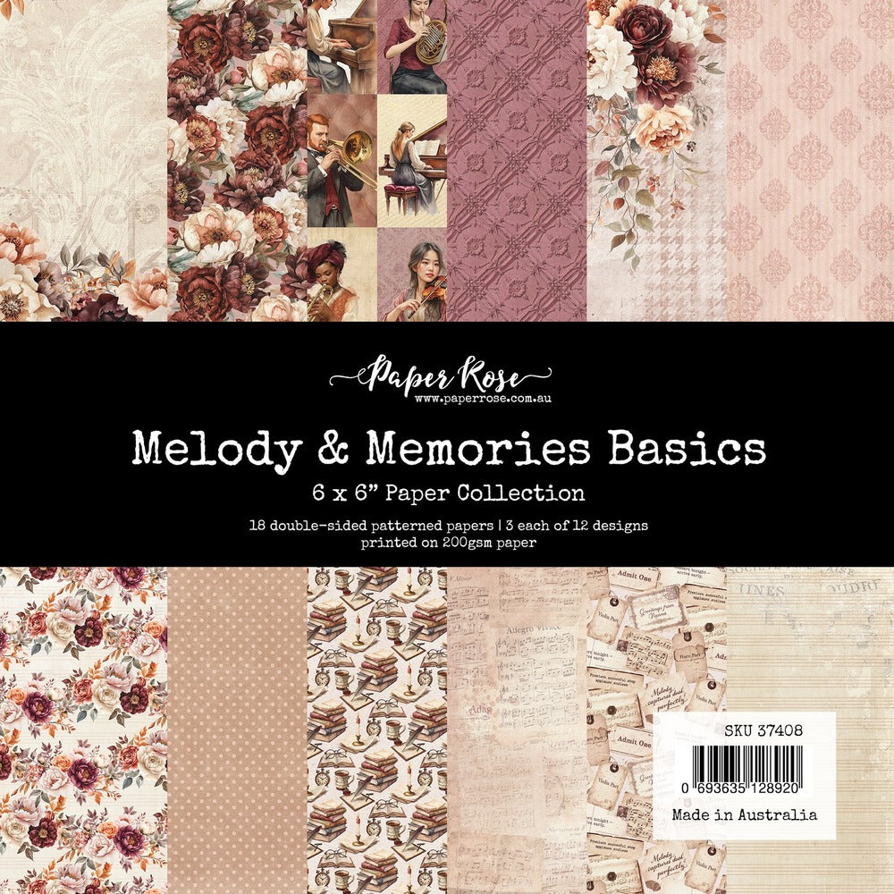 Paper Rose, 6X6 Paper Collection, Melody & Memories Basics Pre-order