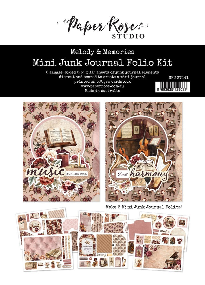 Paper Rose, Mini Junk Journal Folio Kit, Melody & Memories Pre-order