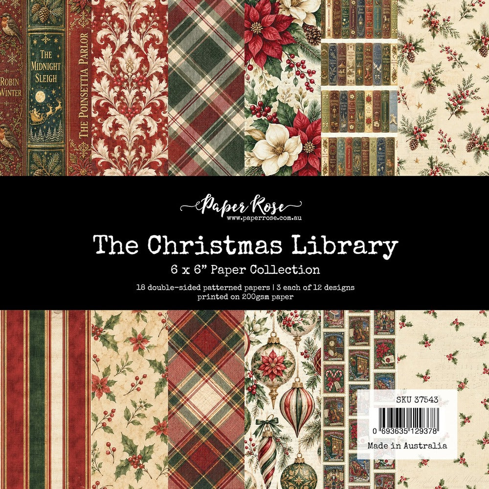 Paper Rose, 6X6 Paper Collection, The Christmas Library Pre-order