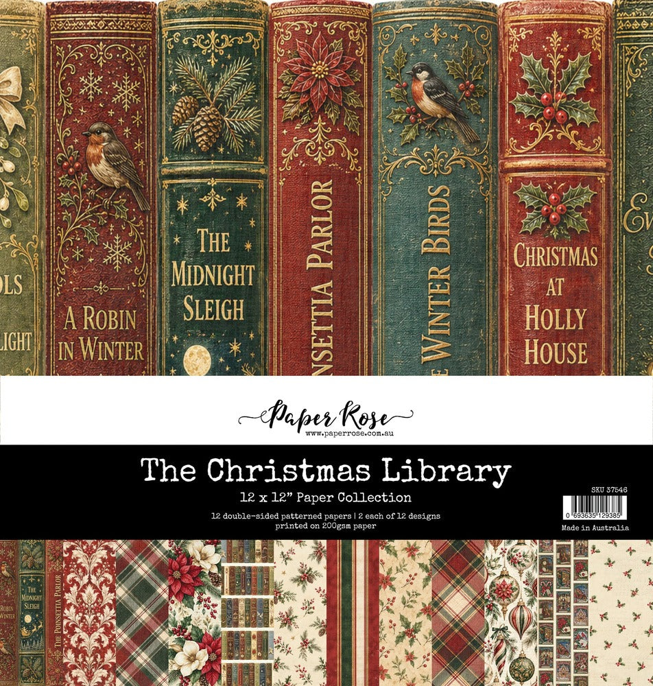 Paper Rose, 12X12 Paper Collection, The Christmas Library Pre-order
