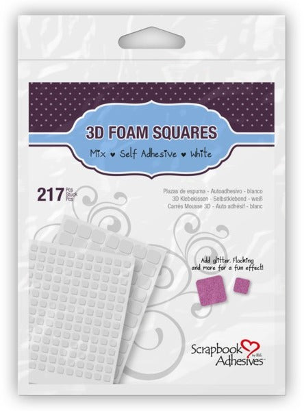 Scrapbook Adhesives, Crafty Foam 3D Foam Squares White Small & Large Mix