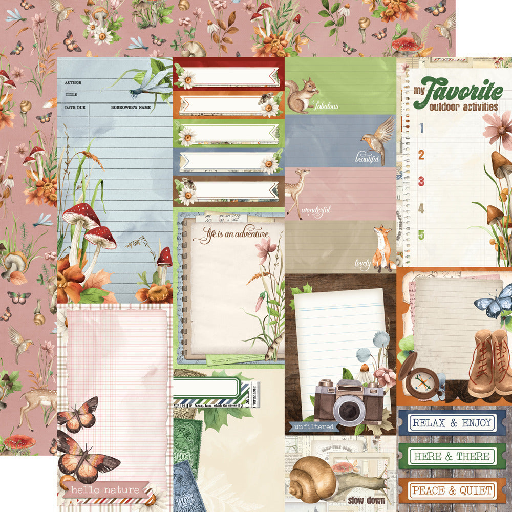 Simple Stories, 12X12 Patterned Paper, Simple Vintage Woodlands - Journal Elements