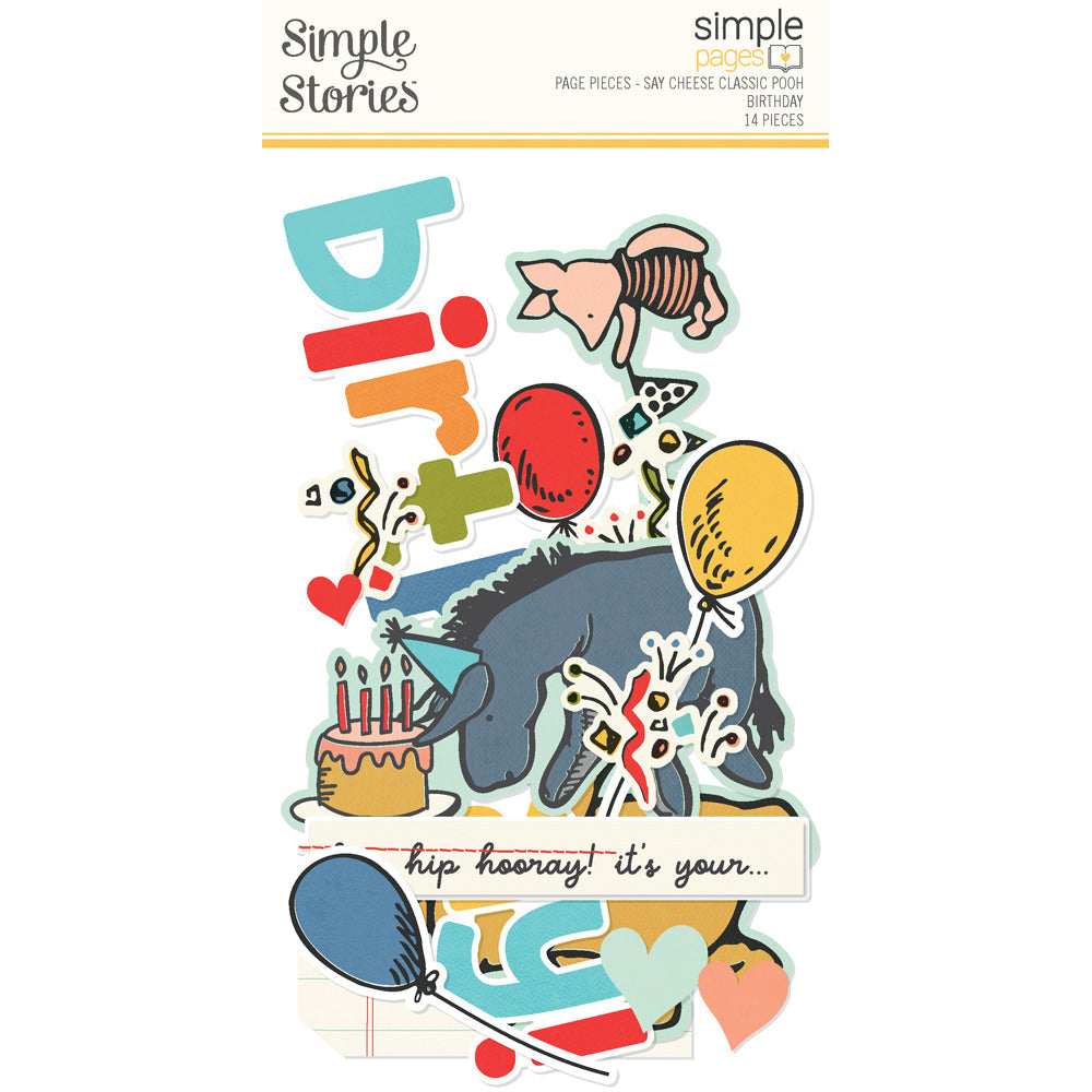 Simple Stories, Page Pieces, Say Cheese Classic Pooh Birthday