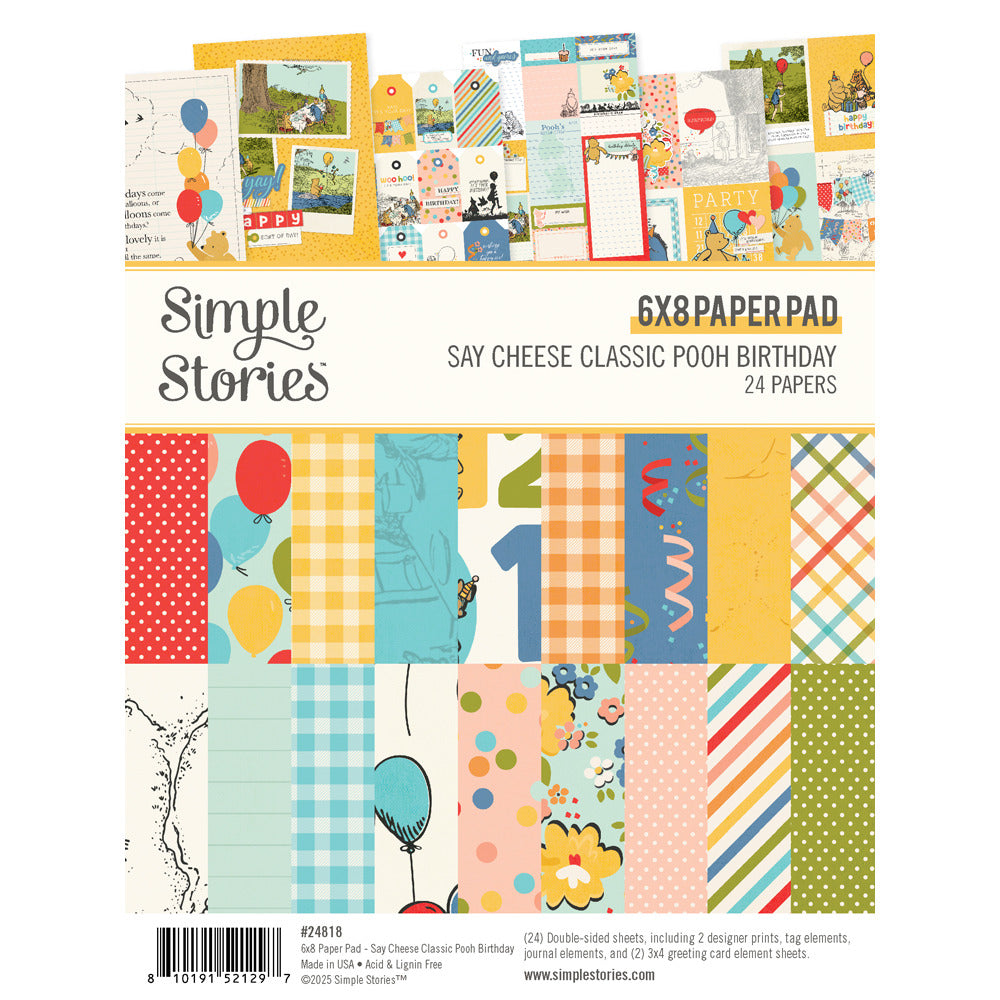 Simple Stories, 6X8 Paper Pad, Say Cheese Classic Pooh Birthday
