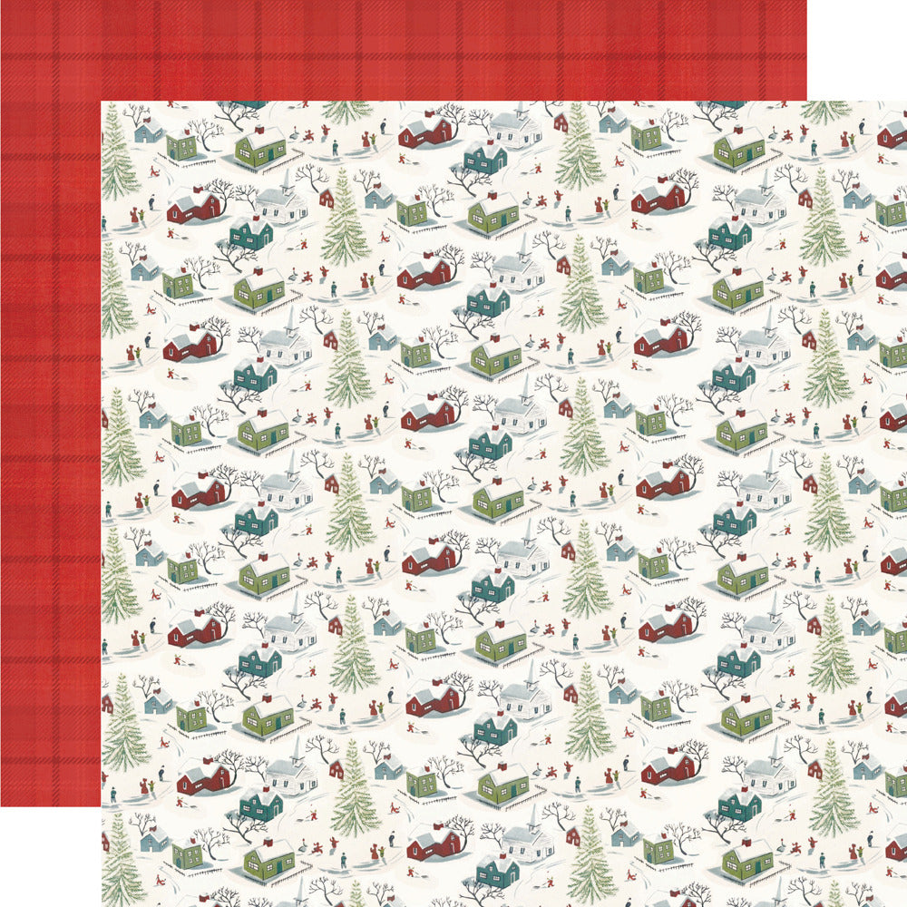 Simple Stories, 12X12 Patterned Paper, Simple Vintage Flannel Season - Bundle Up