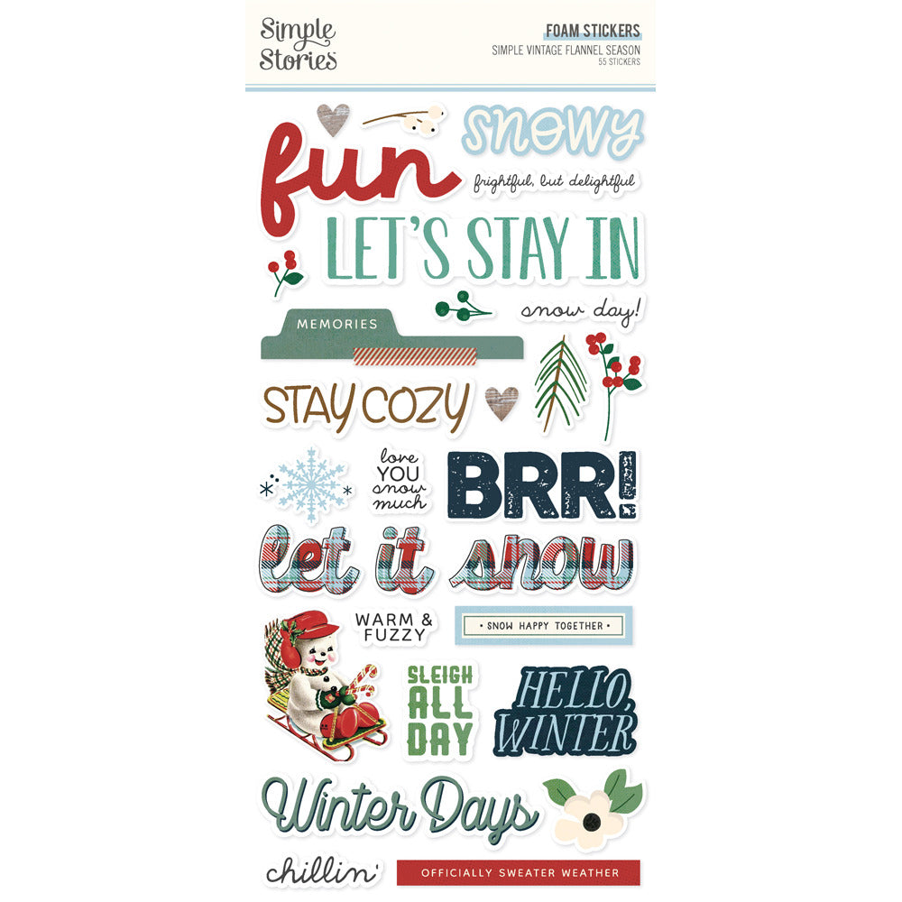 Simple Stories, Foam Stickers, Simple Vintage Flannel Season