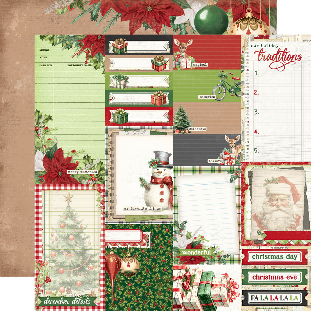 Simple Stories, 12X12 Patterned Paper, Simple Vintage Believe - Journal Elements