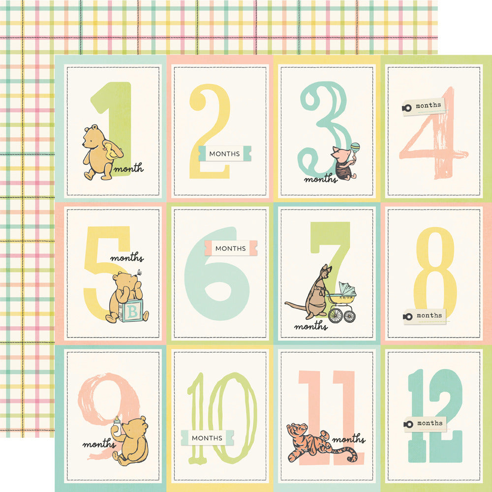 81019152146412X12 Patterned Paper, Say Cheese Classic Pooh Baby - 3x4 Month Elements