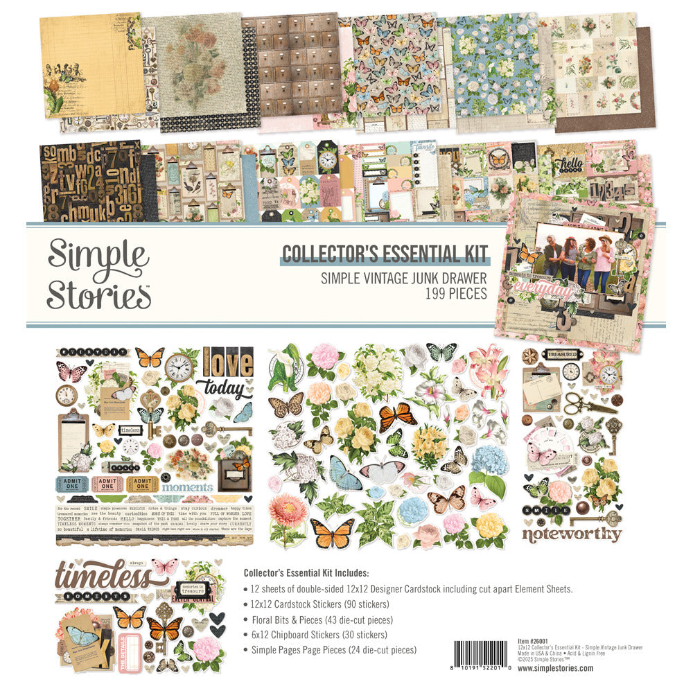 Simple Stories, 12X12 Collector's Essential Kit, Simple Vintage Junk Drawer Pre-order