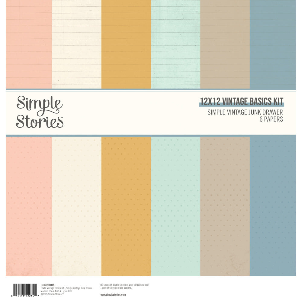 Simple Stories,12X12 Vintage Basics Kit, Simple Vintage Junk Drawer Pre-order