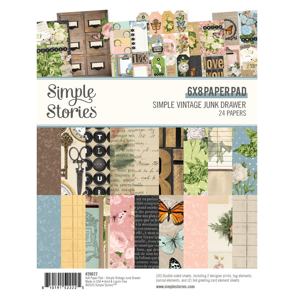 Simple Stories, 6X8 Paper Pad, Simple Vintage Junk Drawer Pre-order