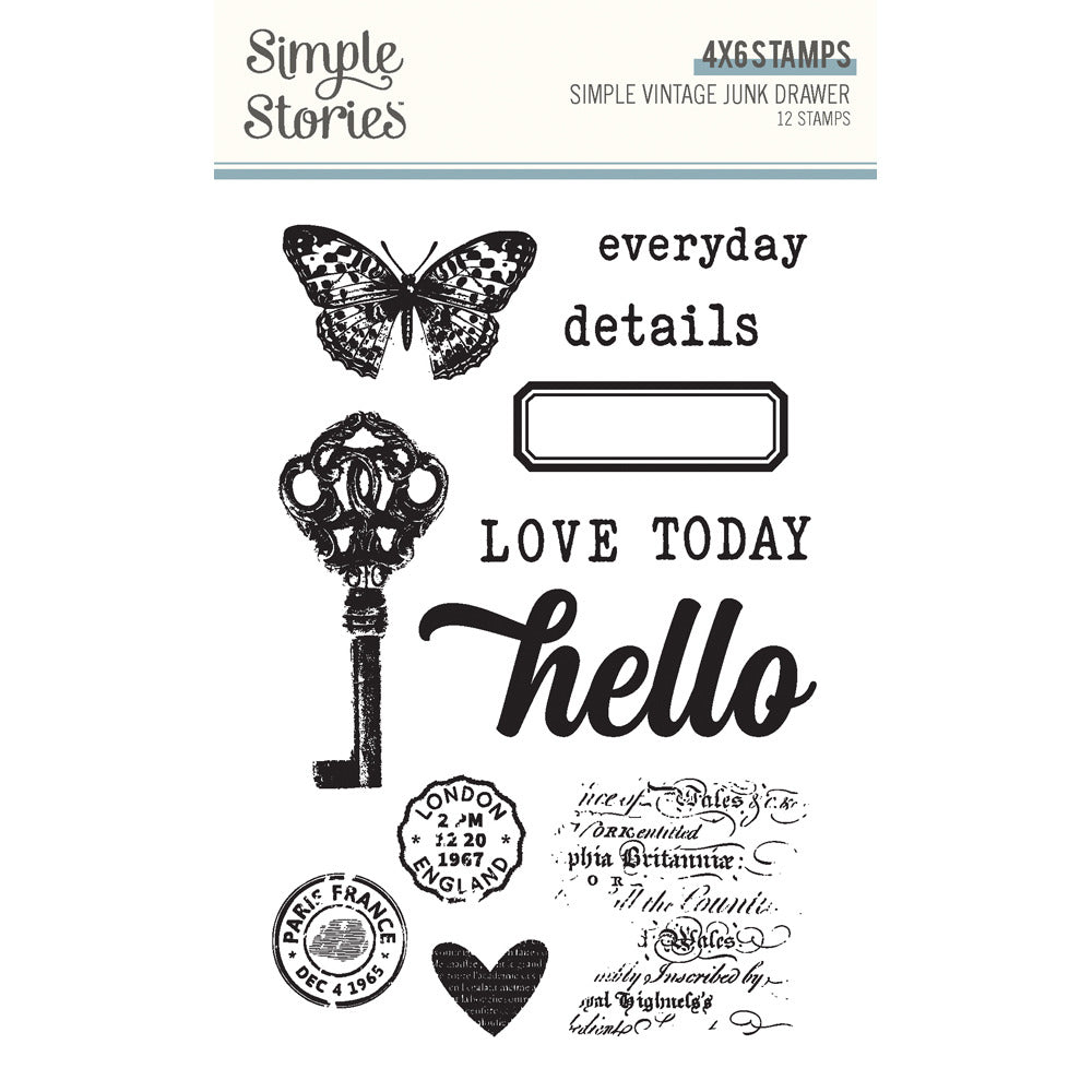 Simple Stories,Clear Stamp, Simple Vintage Junk Drawer Pre-order