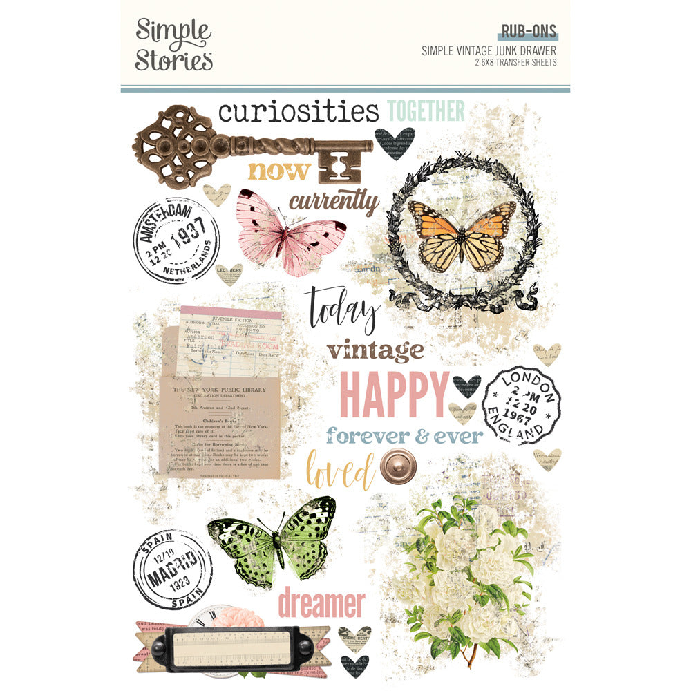 Simple Stories, Rub Ons, Simple Vintage Junk Drawer Pre-order