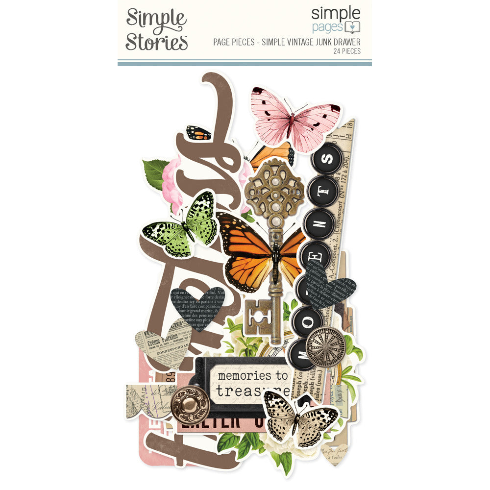 Simple Stories, Simple Pages Page Pieces, Simple Vintage Junk Drawer Pre-order