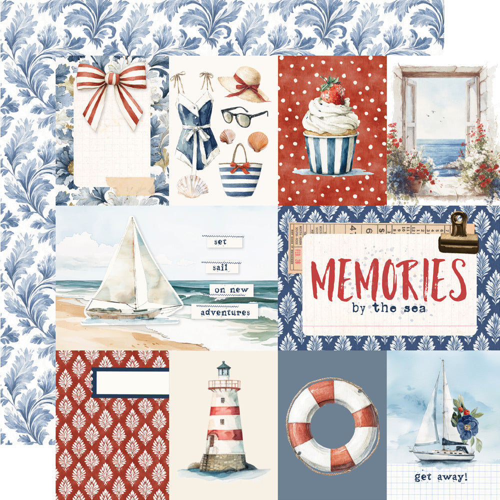 Simple Stories, 12X12 Patterned Paper, Simple Vintage Sand & Sea - 3x4/4x6 Elements