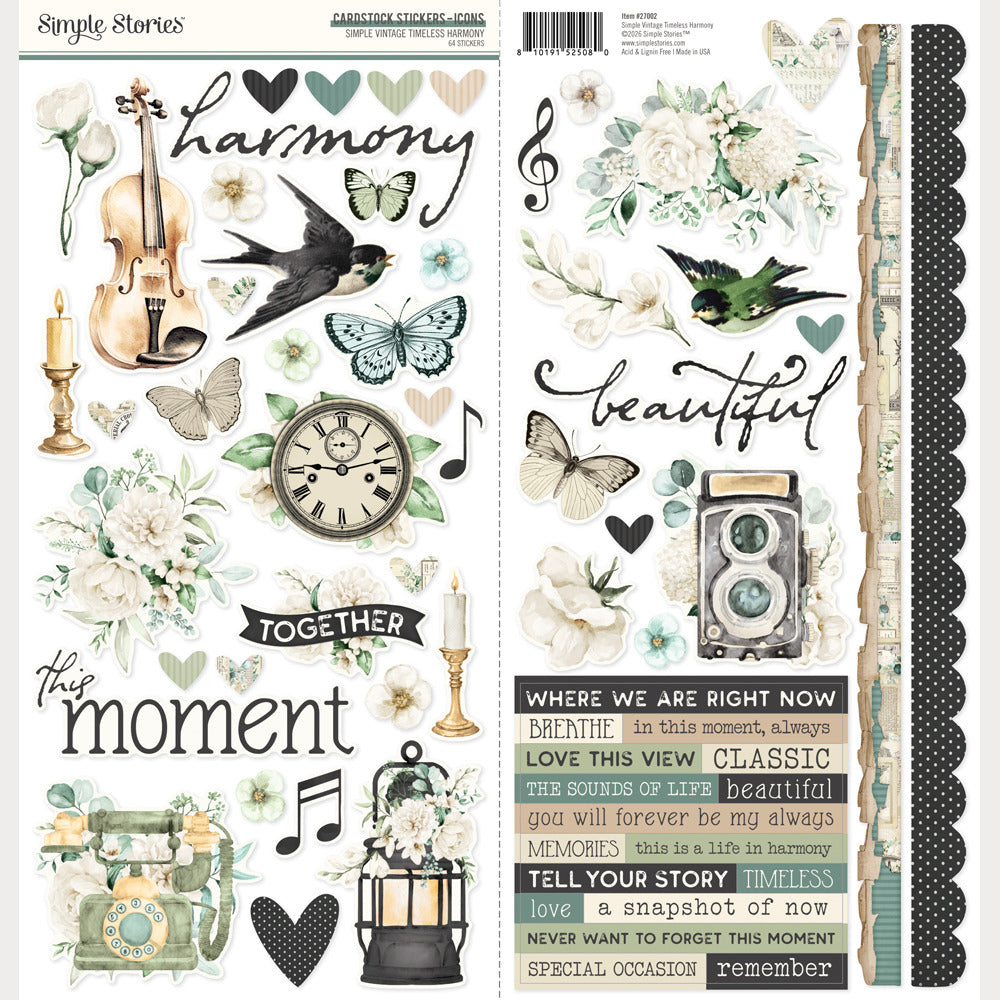 Simple Stories, Cardstock Stickers, Simple Vintage Timeless Harmony - Icons