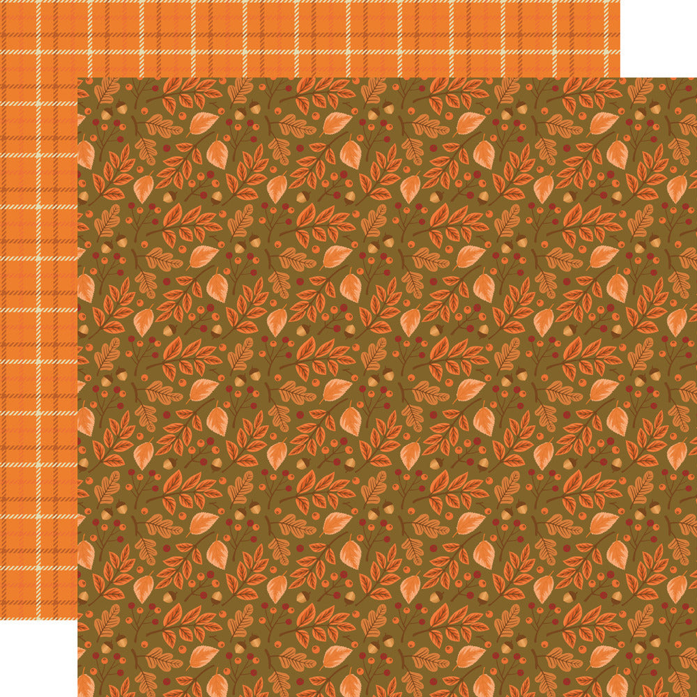 Simple Stories, 12x12 Patterned Paper, Pumpkins & Plaid, Cozy Things