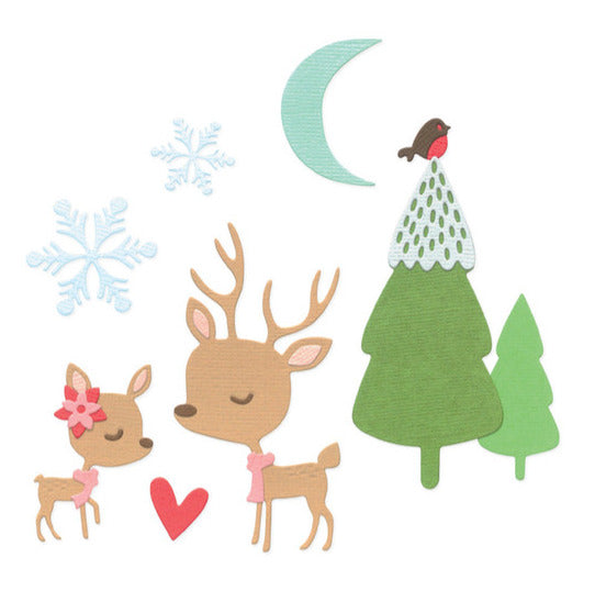 Sizzix, Thinlits Die Set, Hello Deer
