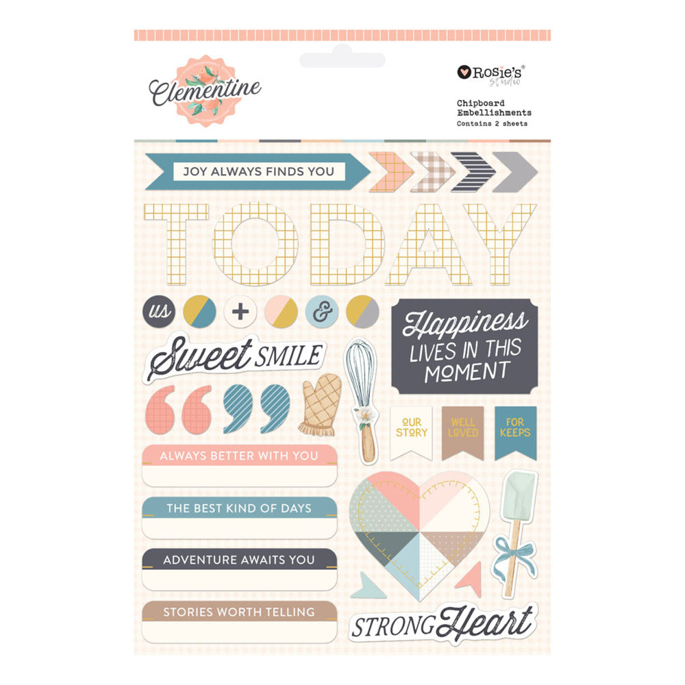 Spellbinders, Clementine, Chipboard Embellishments, Pre-order