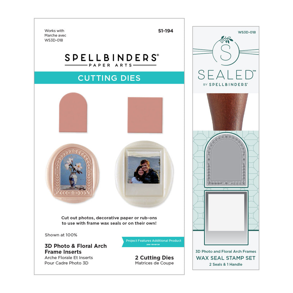 Spellbinders,3D W ax Seal Stamps & Die Bundle, 3D Photo & Floral Arch Frames Pre-order