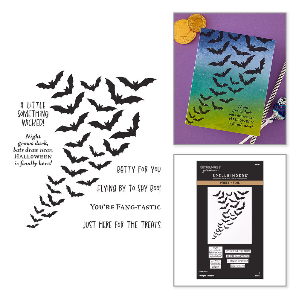 Spellbinders,Press + Foil Plate, Winged Shadows Pre-order
