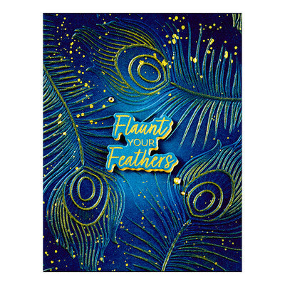 Spellbinders, 3D embossing folder - Feather Flourish