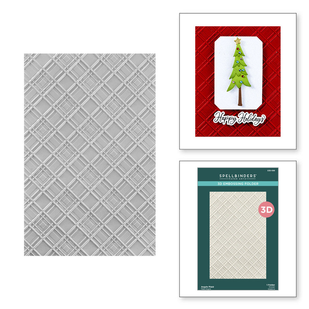 Spellbinders, 3D embossing folder - Argyle Plaid