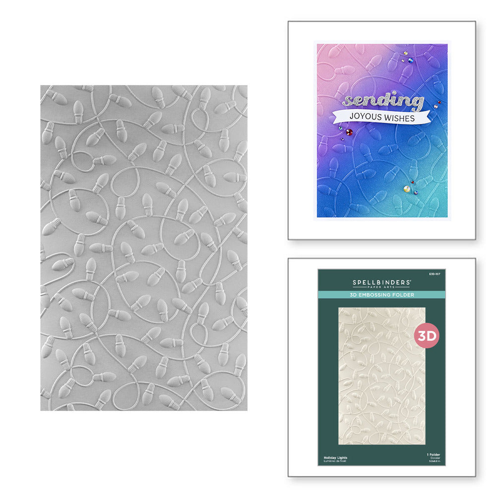 Spellbinders, 3D Embossing Folder Holiday Lights