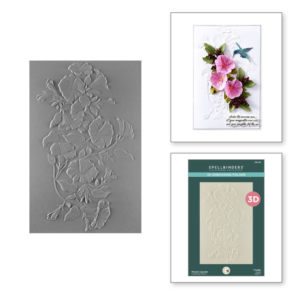 Spellbinders 3D Embossing Folder; Summer Solstice Garden - Petunia Cascade