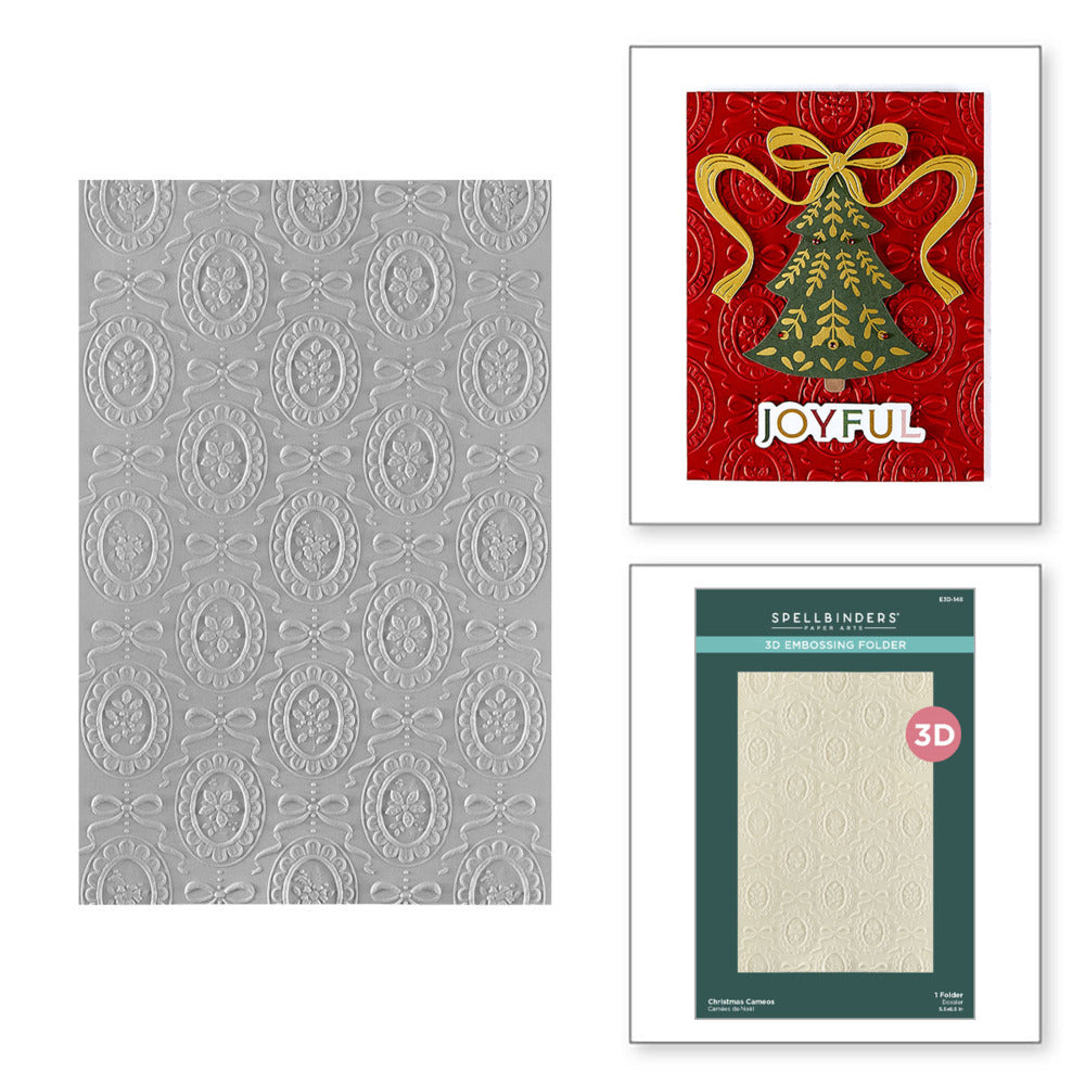 Spellbinders 3D Embossing Folder; Merry Moments - Christmas Cameos