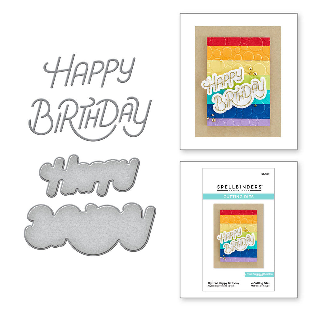 Spellbinders, Die, Birthday Celebrations - Stylized Happy Birthday