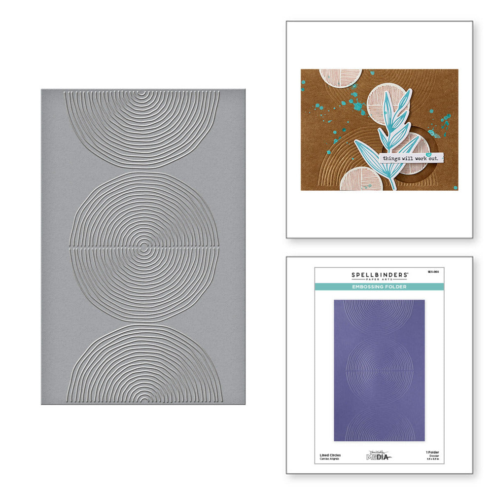 Spellbinders 3D Embossing Folder; Modern Botanicals - Lined Circles