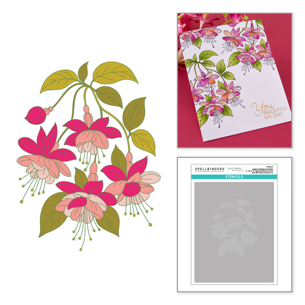 Spellbinders, Layering Stencils; Magical Fuchsia