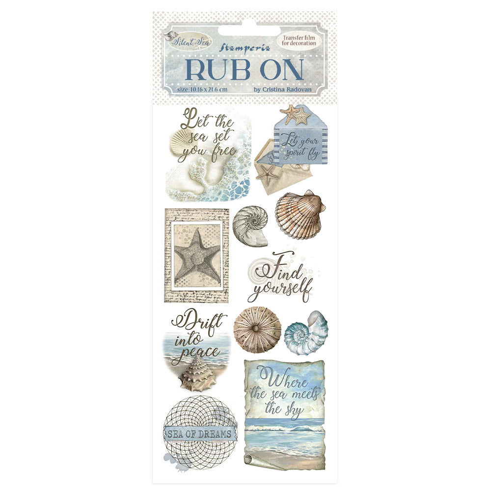 Stamperia, Silent Sea Rub-On, Shells