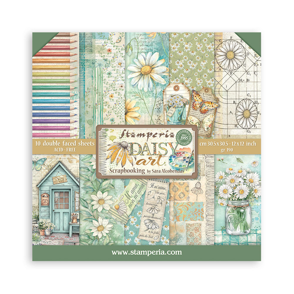 Stamperia, 12X12 Paper Pad, Daisy Art
