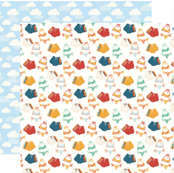 Echo Park, 12X12 Patterned Paper, Summer Break - Summer Swimwear