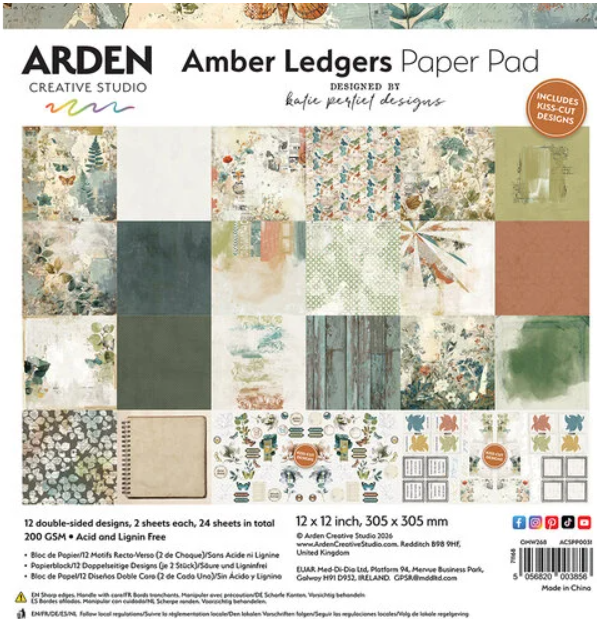 Arden Creative,  Amber Ledgers, 12x12 Paper Pack