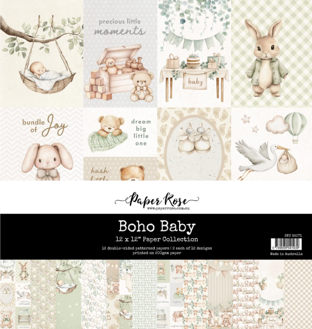 Paper Rose, 12X12 Paper Collection, Boho Baby