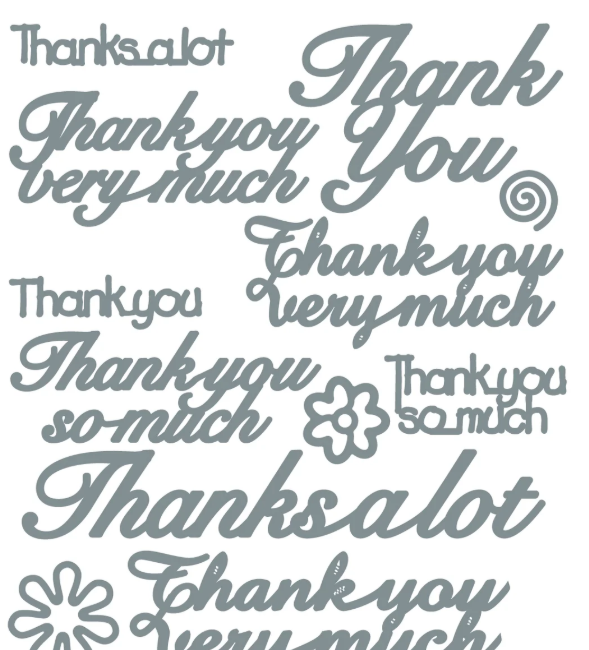 Hunkydory, Peel Offs, Various Thank You, Silver