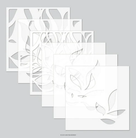 Concord & 9th, Kristina Werner, Clear Stamp & Stencil,  Long Line Leaves