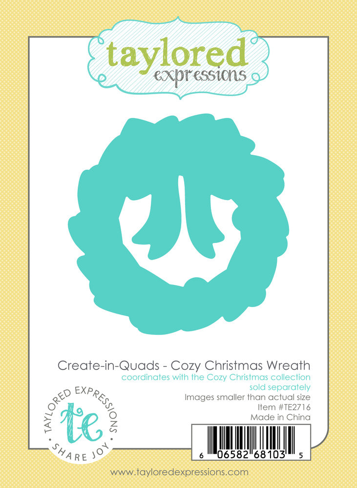 Taylored Expressions, , Die, Create-in-Quads - Cozy Christmas Wreath Pre-order