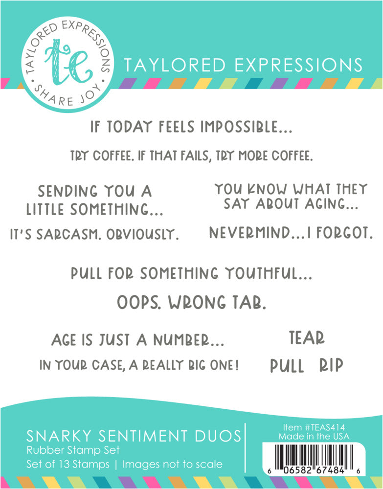 Taylored Expressions, Cling Stamp, Snarky Sentiment Duos