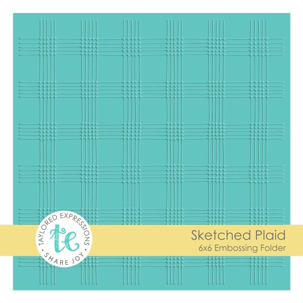 Taylored Expressions Embossing Folder; Sketched Plaid