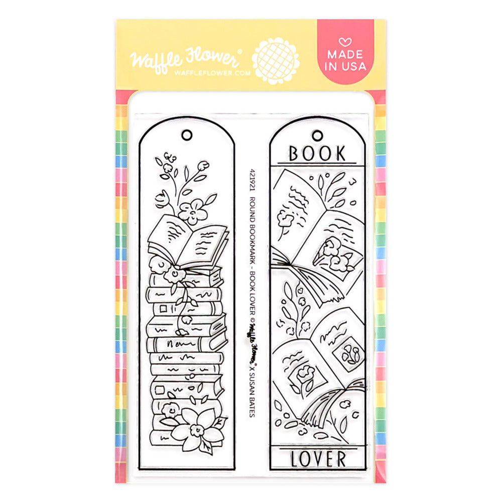 Waffle Flower, Clear Stamp, Round Bookmark - Book Lover Pre-order