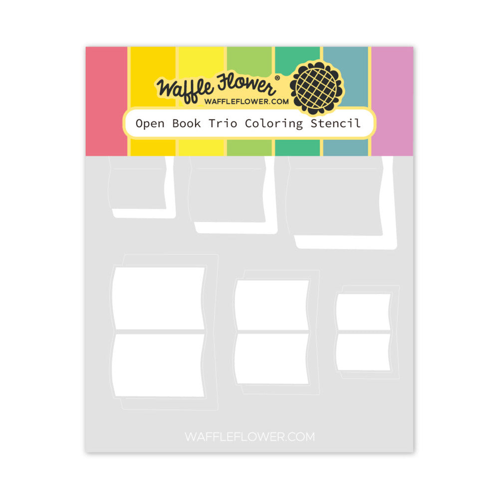 Waffle Flower, Coloring Stencil, Open Book Trio Pre-order